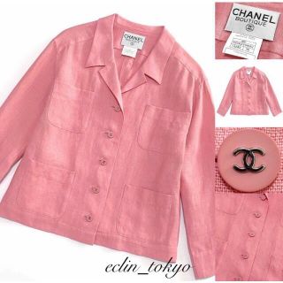 シャネル(CHANEL)のシャネル  vintage 《人気のピンク色》ココマーク ジャケット E2987(テーラードジャケット)