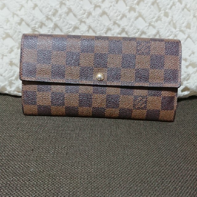 【美品】LOUIS VUITTON ダミエ アンフィニ サラ 二つ折り 長財布