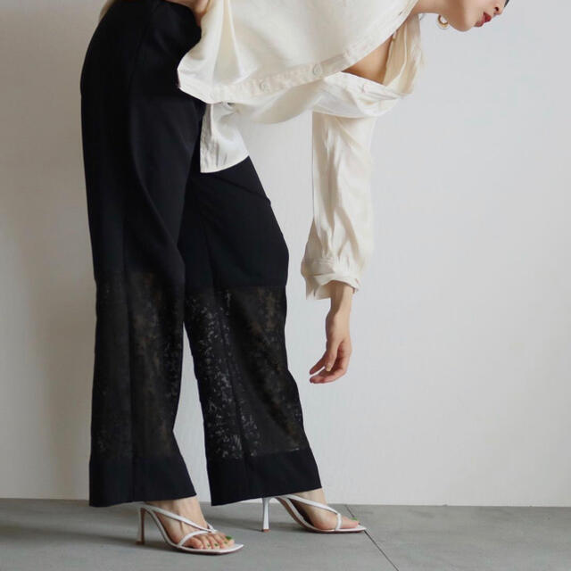 【aere】lace attachment pants(black)