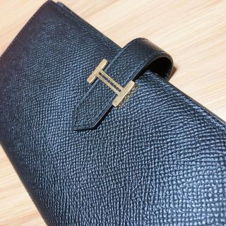 エルメス(Hermes)のエルメス ベアンスフレ エプソンブラック ゴールド(長財布)