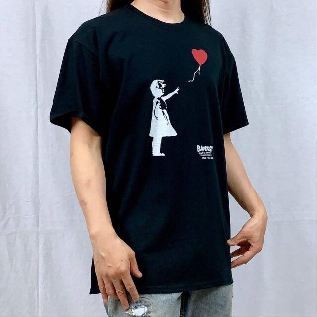 【バンクシー】新品 BANKSY 風船と少女 グラフィティ アート 黒 Tシャツ