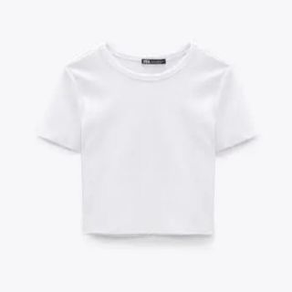 ザラ(ZARA)のZARA ザラ　クロップド丈　Tシャツ(Tシャツ(半袖/袖なし))