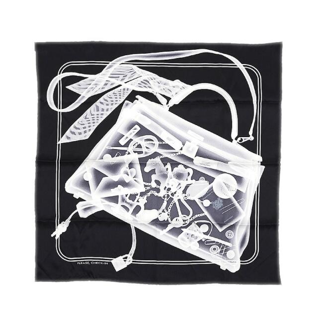 Hermes(エルメス)のエルメス カレ70 スカーフ プリーズチェックインケリー ブラック/ホワイト シ レディースのファッション小物(バンダナ/スカーフ)の商品写真