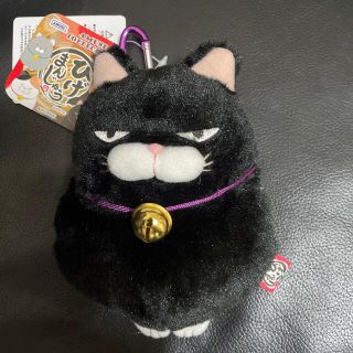 ひげまんじゅう　リールポーチ　黒豆(ぬいぐるみ)