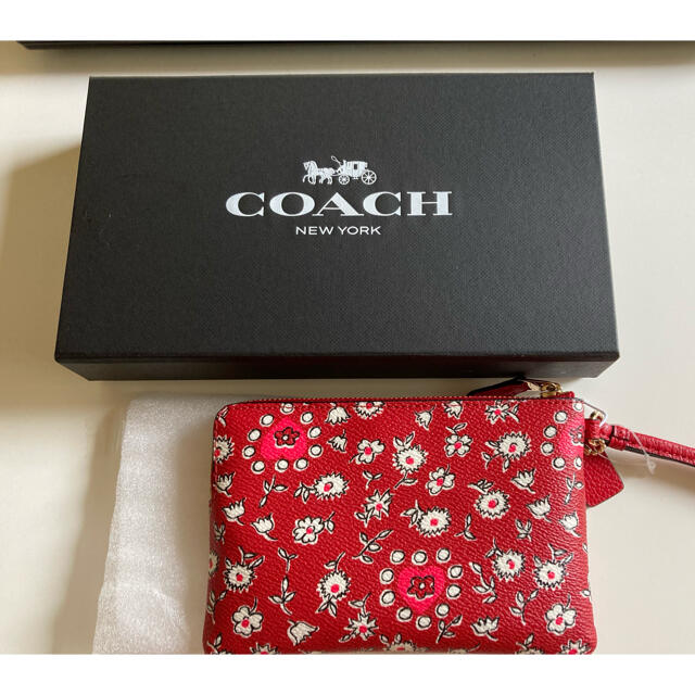 【未使用】COACH コーチ　花柄　スモールリストレット　ミニポーチ