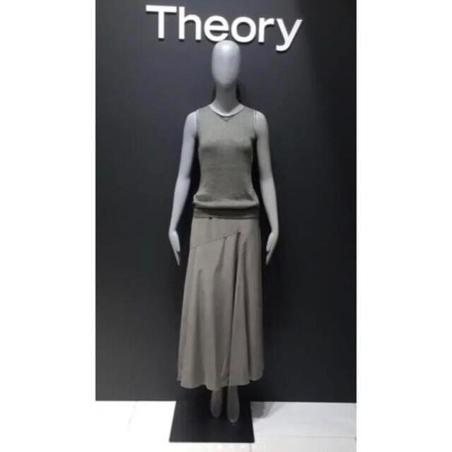 Theory luxe 20ss プリーツロングスカート カーキ
