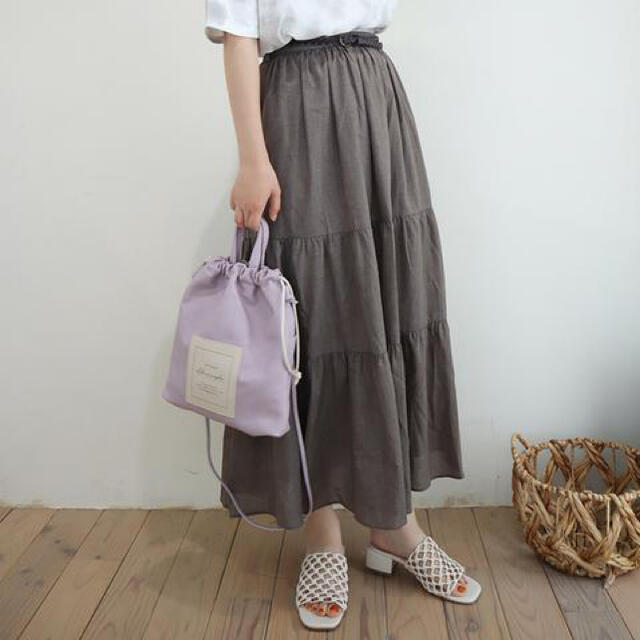 しまむら(シマムラ)の新品 てらさん terawear emu  ティアードロングスカート レディースのスカート(ロングスカート)の商品写真