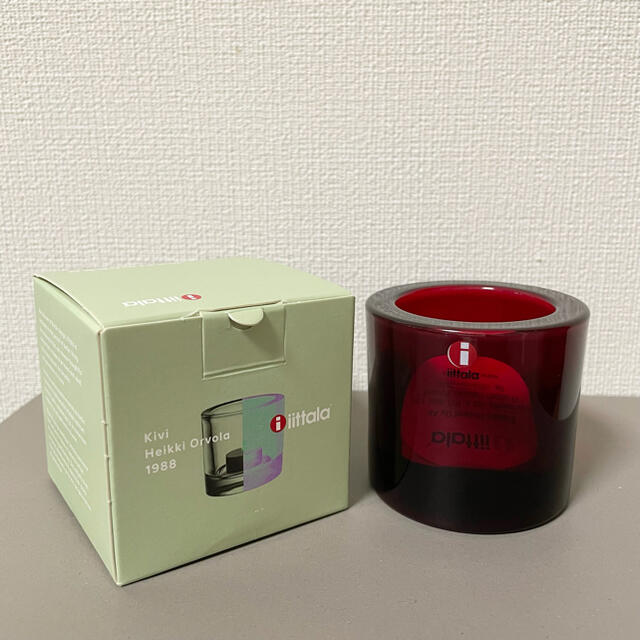 イッタラ iittala kivi キャンドルホルダー キビ クランベリー