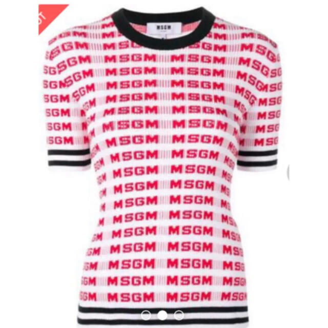 MSGM(エムエスジイエム)の美品⭐︎MSGM（エムエスジーエム）半袖ロゴニットプルオーバー レディースのトップス(Tシャツ(半袖/袖なし))の商品写真