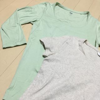 ユニクロ(UNIQLO)のユニクロ 無地Ｔ ２枚セット(Tシャツ(長袖/七分))