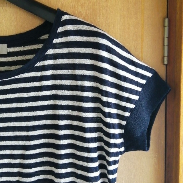 MARGARET HOWELL(マーガレットハウエル)のMARGARET HOWELL マーガレットハウエル  リネンボーダー Tシャツ レディースのトップス(Tシャツ(半袖/袖なし))の商品写真