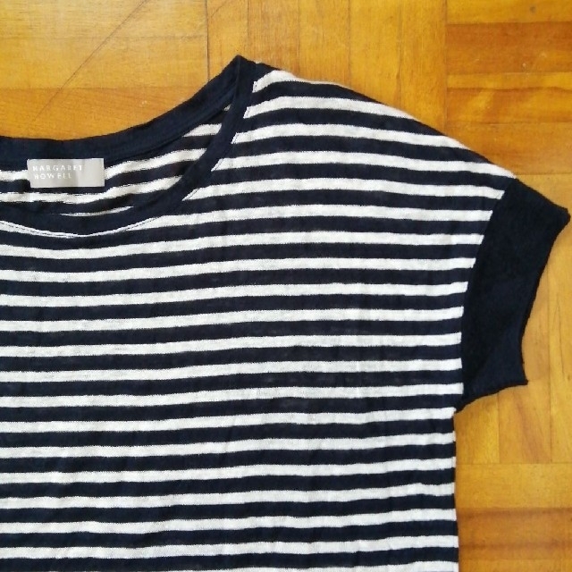 MARGARET HOWELL(マーガレットハウエル)のMARGARET HOWELL マーガレットハウエル  リネンボーダー Tシャツ レディースのトップス(Tシャツ(半袖/袖なし))の商品写真