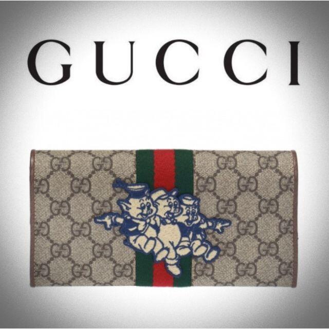 春夏新作モデル GUCCI - Gucci グッチ 長財布 三匹の子豚 GGスプリーム