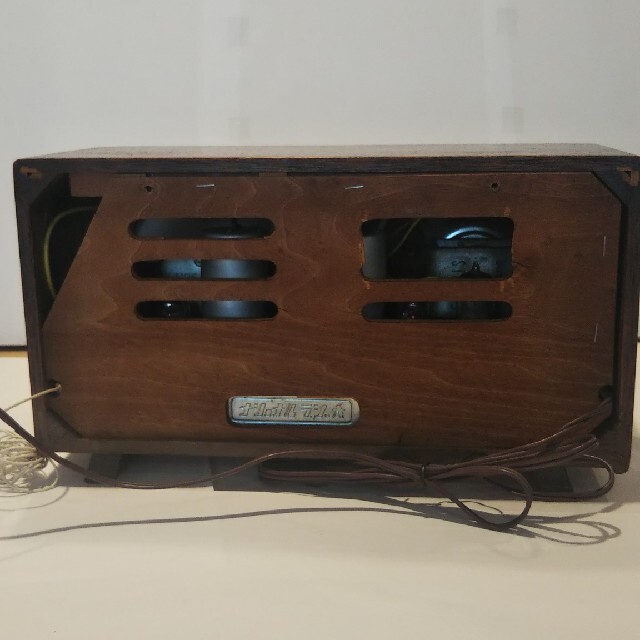 ナショナル真空管ラジオ、DL-380(1955年昭和30年式)、作動 ナショナル真空管ラジオ、DL-380(1955年昭和30年式)、作動