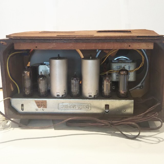 ナショナル真空管ラジオ、DL-380(1955年昭和30年式)、作動 ナショナル真空管ラジオ、DL-380(1955年昭和30年式)、作動