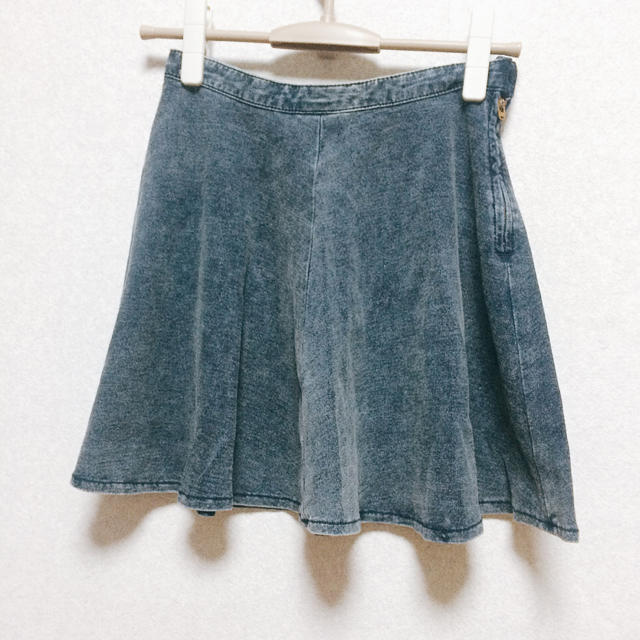 デニム風フレアスカート レディースのスカート(ミニスカート)の商品写真