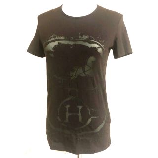 エルメス(Hermes)のHERMES エルメス Tシャツ ロゴ 透かし 36 ダークブラウン カットソー(Tシャツ(半袖/袖なし))