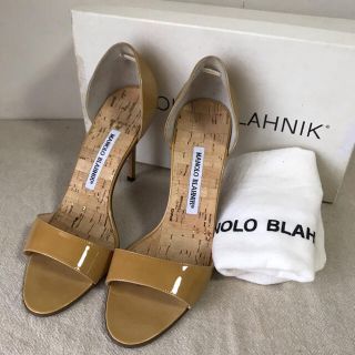 マノロブラニク(MANOLO BLAHNIK)の極美品♡ マノロブラニク　レザー　サンダル　37 (ハイヒール/パンプス)