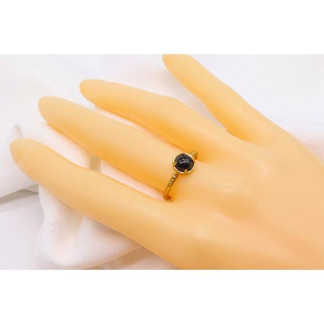 ★HR471⑤】ブラック スターダイオプサイド 4本爪 ハンマード 真鍮 リング レディースのアクセサリー(リング(指輪))の商品写真