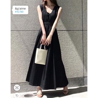 アメリヴィンテージ(Ameri VINTAGE)の&g'aime デニムロングフレアワンピース(ロングワンピース/マキシワンピース)