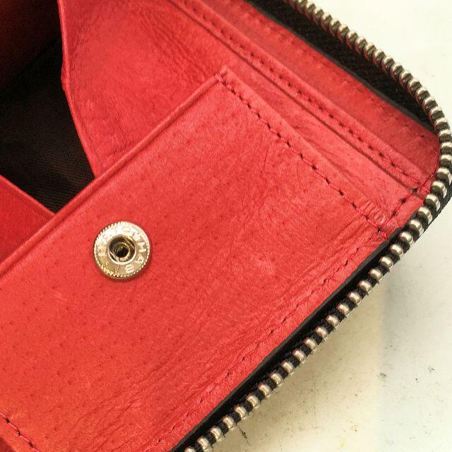 GODANE クロコダイル 2つ折りジッピー財布/ 黒&赤 メンズのファッション小物(折り財布)の商品写真