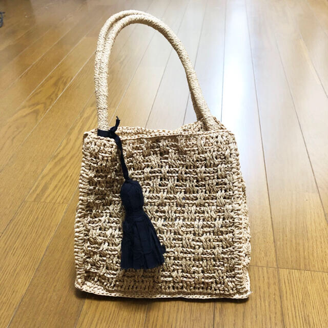 IENA(イエナ)の美品 イエナ MAISON NH PARIS ZOE ラフィアバッグ インポート レディースのバッグ(かごバッグ/ストローバッグ)の商品写真