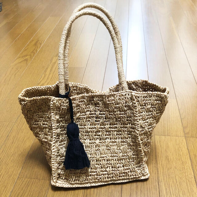 IENA(イエナ)の美品 イエナ MAISON NH PARIS ZOE ラフィアバッグ インポート レディースのバッグ(かごバッグ/ストローバッグ)の商品写真