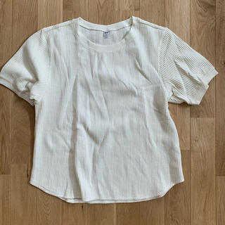 ユニクロ(UNIQLO)のUNIQLO ワッフル　Tシャツ　半袖　ホワイト(Tシャツ(半袖/袖なし))