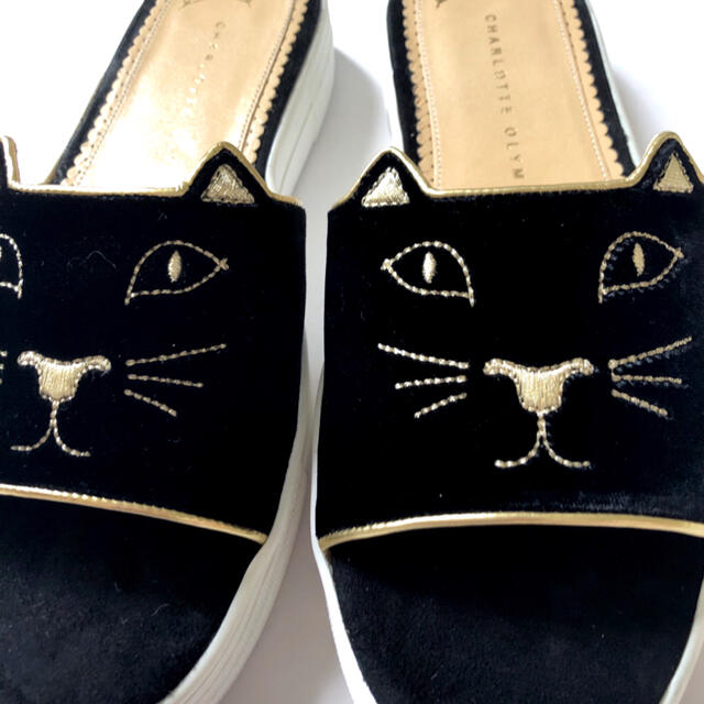 Charlotte Olympia(シャルロットオリンピア)の新品/38 シャーロット オリンピア キティ サンダル ブラック 黒 レディースの靴/シューズ(サンダル)の商品写真