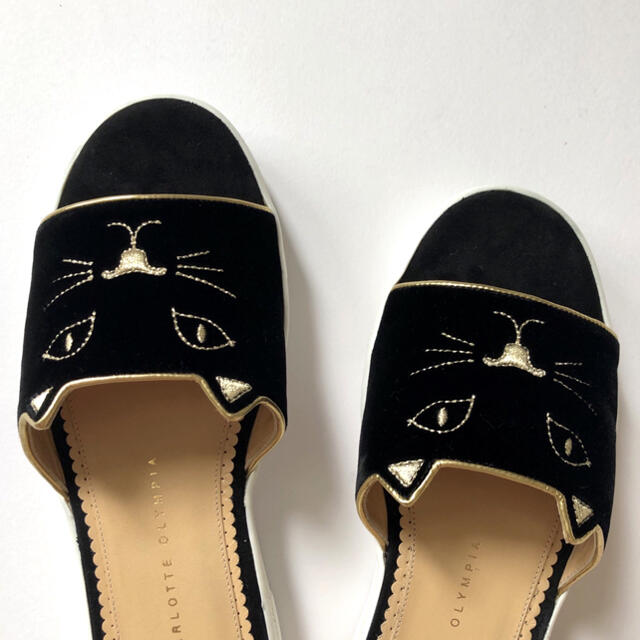 Charlotte Olympia(シャルロットオリンピア)の新品/38 シャーロット オリンピア キティ サンダル ブラック 黒 レディースの靴/シューズ(サンダル)の商品写真