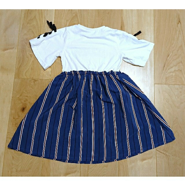 BREEZE(ブリーズ)のBREEZE 袖リボンウエスト切り替えワンピース  キッズ/ベビー/マタニティのキッズ服女の子用(90cm~)(ワンピース)の商品写真