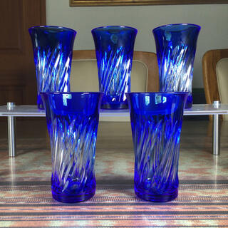 クリスタルダルク(Cristal D'Arques)の『アウトレット特価』　クリスタル・ダルク　切子　レッドクリスタル　グラス　5杯(グラス/カップ)