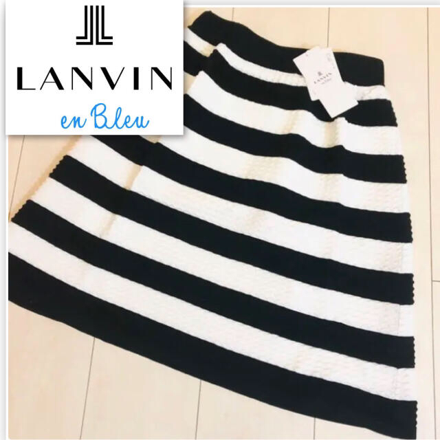 LANVIN(ランバン)のランバン　36 LANVIN  スカート　白黒　夏　summer レディースのスカート(ひざ丈スカート)の商品写真