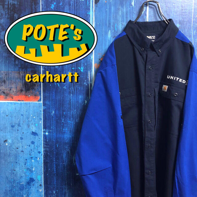 carhartt(カーハート)の【カーハート】2wayチーム刺繍ロゴダブルポケットロゴタグバイカラーワークシャツ メンズのトップス(シャツ)の商品写真