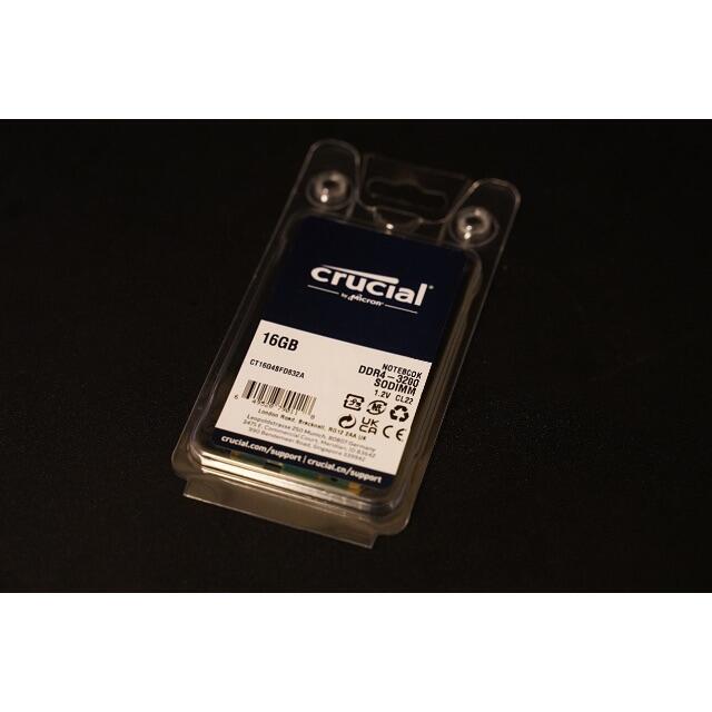 Crucial  SODIMM 16GB DDR4-3200 新品同様 スマホ/家電/カメラのPC/タブレット(PCパーツ)の商品写真