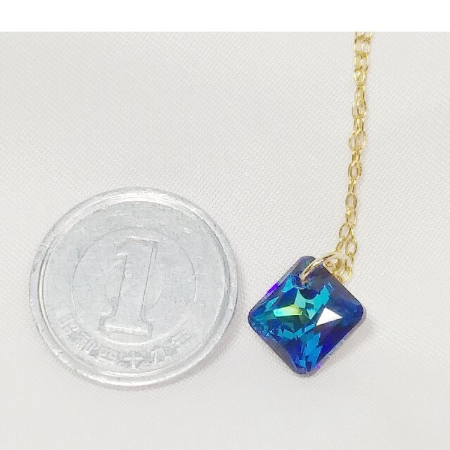 SWAROVSKI(スワロフスキー)のスワロフスキー　バミューダブルーのネックレス　11.5㎜　ハンドメイド ハンドメイドのアクセサリー(ネックレス)の商品写真