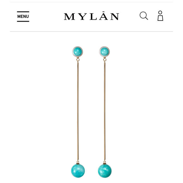 Drawer(ドゥロワー)のMylan sphere drop earrings amazonite ハンドメイドのアクセサリー(ピアス)の商品写真