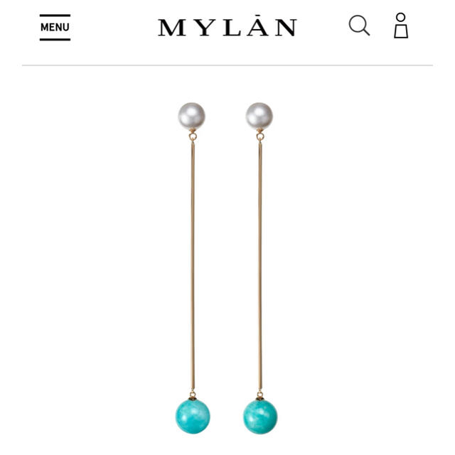 Drawer(ドゥロワー)のMylan sphere drop earrings amazonite ハンドメイドのアクセサリー(ピアス)の商品写真