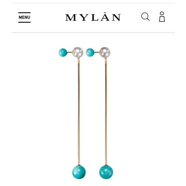 Drawer(ドゥロワー)のMylan sphere drop earrings amazonite ハンドメイドのアクセサリー(ピアス)の商品写真