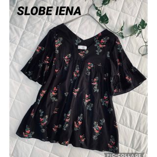 スローブイエナ(SLOBE IENA)のスローブイエナ　チュニックブラウス　花柄プルオーバー(シャツ/ブラウス(半袖/袖なし))