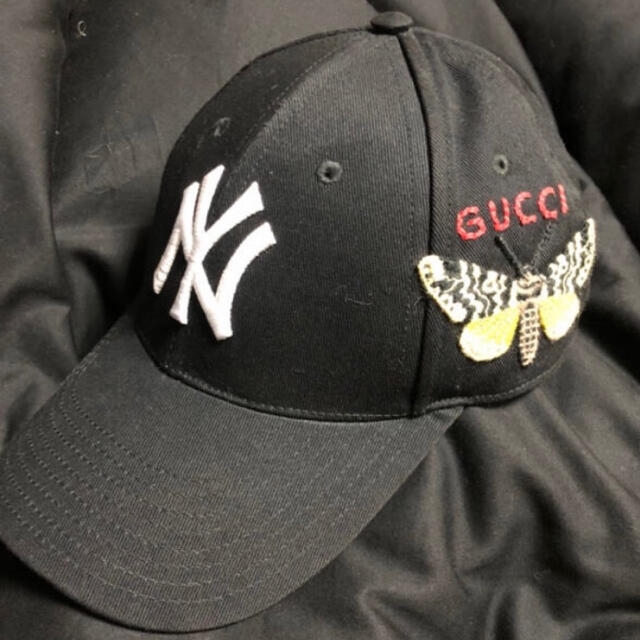 きれい グッチ ヤンキース guuci NY ベースボール キャップ バタフライ