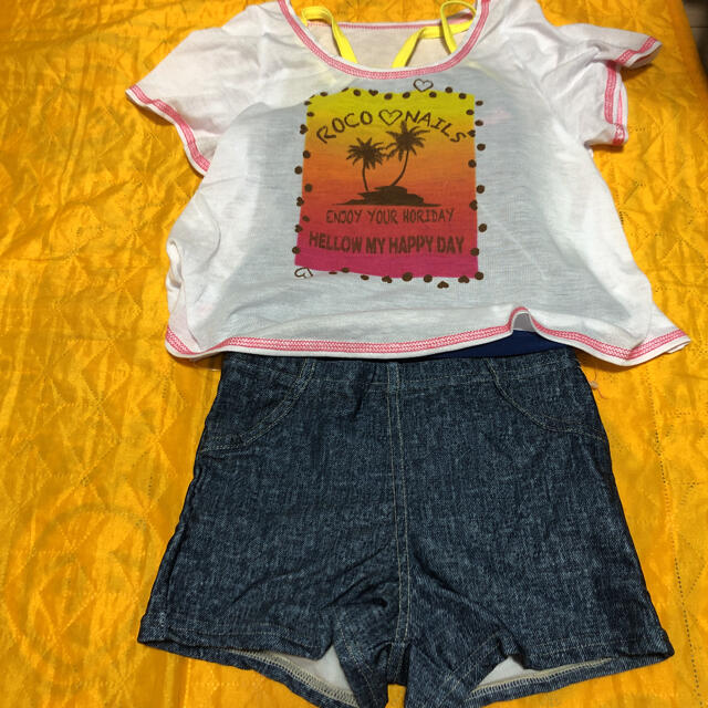 新品 セパレート水着 4点セット 130cm イエロー キッズ/ベビー/マタニティのキッズ服女の子用(90cm~)(水着)の商品写真