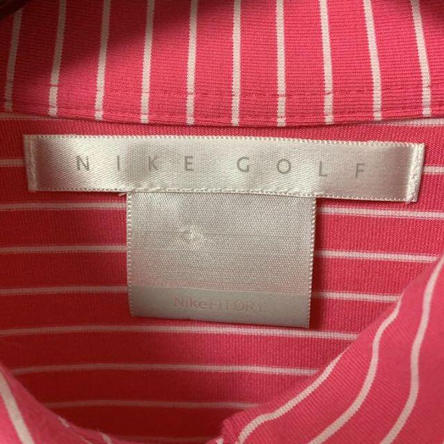 NIKE(ナイキ)のNIKE GOLF ナイキ ゴルフ ゴルフウェア ボーダー ピンク系 Mサイズ スポーツ/アウトドアのゴルフ(ウエア)の商品写真