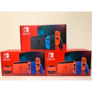 ニンテンドースイッチ(Nintendo Switch)の計3台　スイッチ マリオ レッド×ブルー  マリオ レッド ブルー セット(家庭用ゲーム機本体)