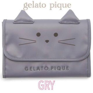 ジェラートピケ(gelato pique)のgelato pique ジェラート ピケ キャット 母子手帳ケース M GRY(その他)