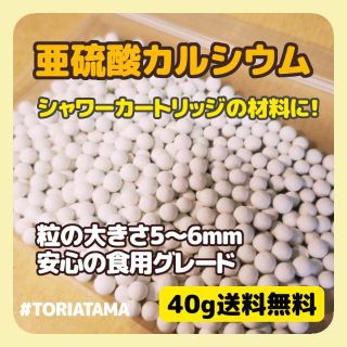 ☆亜硫酸カルシウム40g 脱塩素 食品グレード シャワー カートリッジ 浄水器(浄水機)