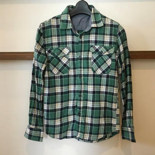 ギャップ(GAP)の美品☆グリーンチェックのネルシャツ 150(ブラウス)