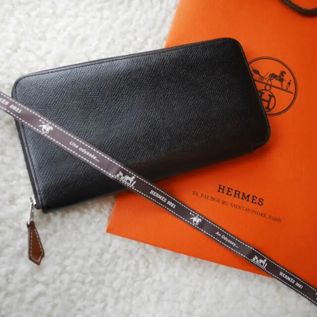 □Q 刻印 エルメス HERMES アザップ ロング シルクイン 長財布