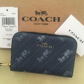 コーチ(COACH)の COACH コーチ 新品 コインケース・パスケース・ミニ財布 ネイビー(コインケース)