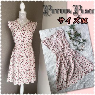 ペイトンプレイス(Peyton Place)の専用です！１度着♡ペイトンプレイス　ロゴ入り　フラワーワンピース♡(ひざ丈ワンピース)